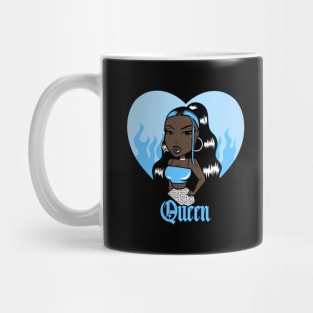 Queen Doll girl Light Blue-Heart V1 Mug
